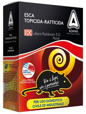 esca topicida 'ratibrom 5.0' professionale kg 1,5 3x500 gr interni ed esterni cod:ferx.95908