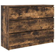 Credenza | Madia | Buffet da pranzo | Armadio da pranzo Rovere Fumo 100x35x76 cm in Legno Multistrato