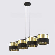 Lampada a sospensione LUX in acciaio nero e oro