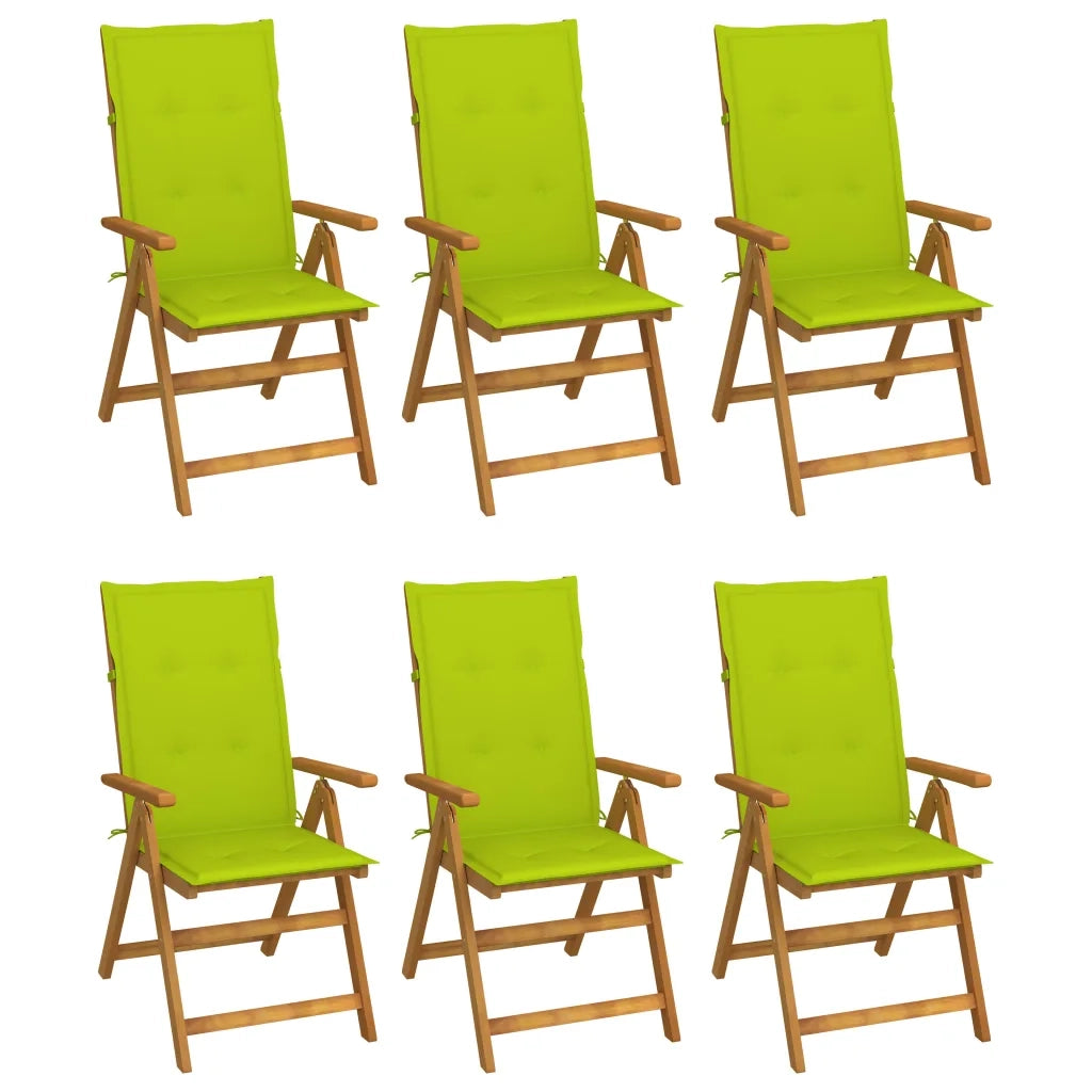 Sedie da Giardino Pieghevoli 6 pz con Cuscini Massello Acacia cod mxl 26837