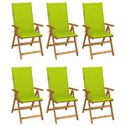 Sedie da Giardino Pieghevoli 6 pz con Cuscini Massello Acacia cod mxl 26837