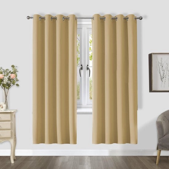 Set di tende oscuranti opache - 2 pezzi - 175 x 140 cm - Resistente ai raggi UV - Strettamente sigillate - Isolamento termico - Tende