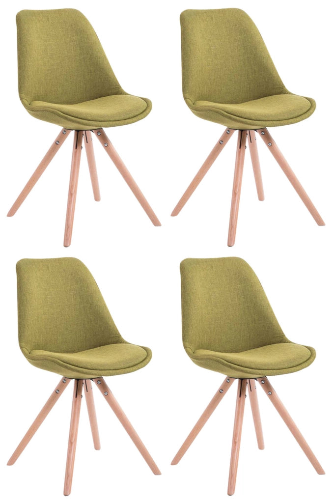 Set di 4 sedie per visitatori Toulouse Fabric Round verde,natura