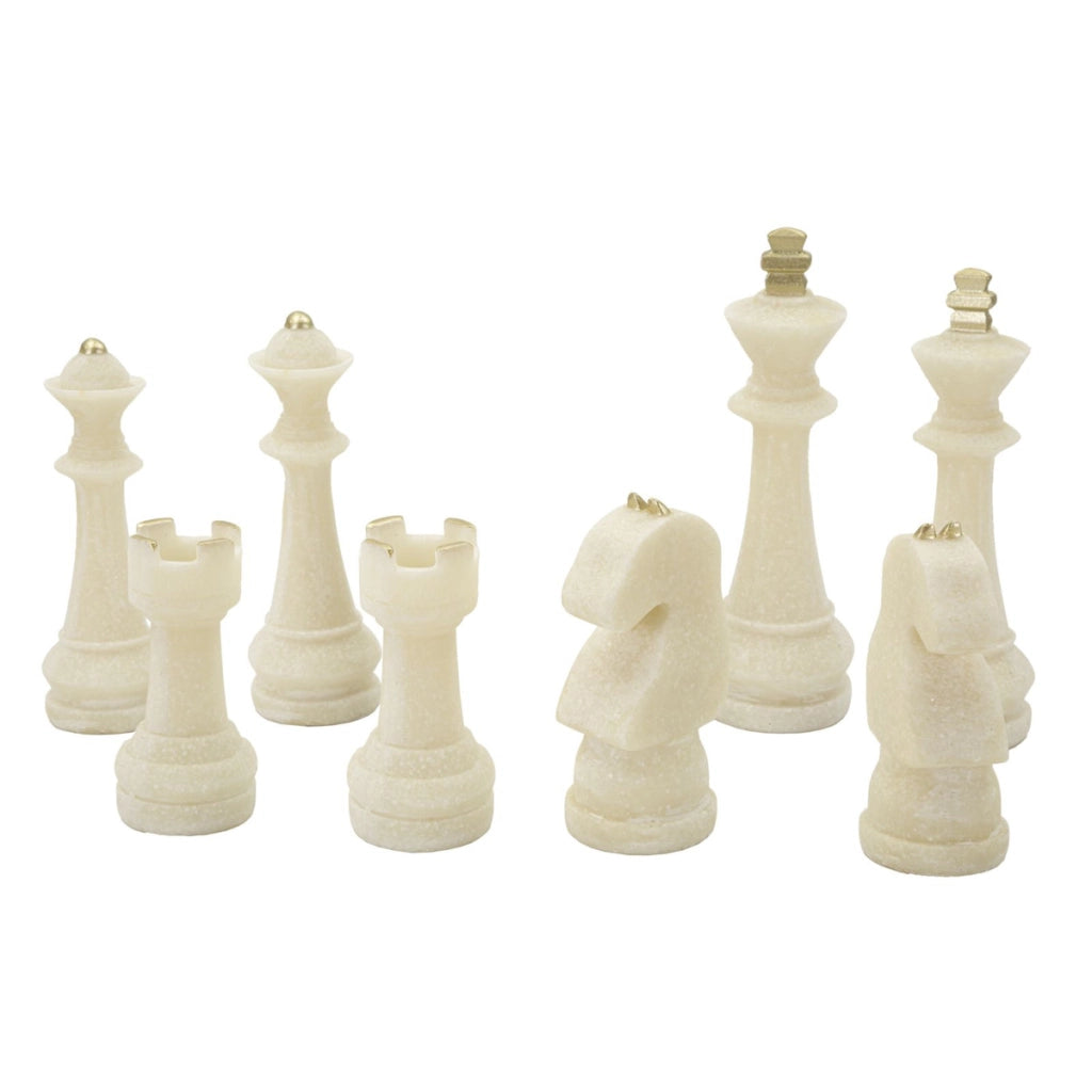 Scultura Scacchi 6, Bianco, Poliresina, 4,4x4,4x10,3 cm