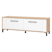 Nazzaro, Mobile Porta tv un Ripiano, 157x40x52h cm Marrone Rovere Nodi