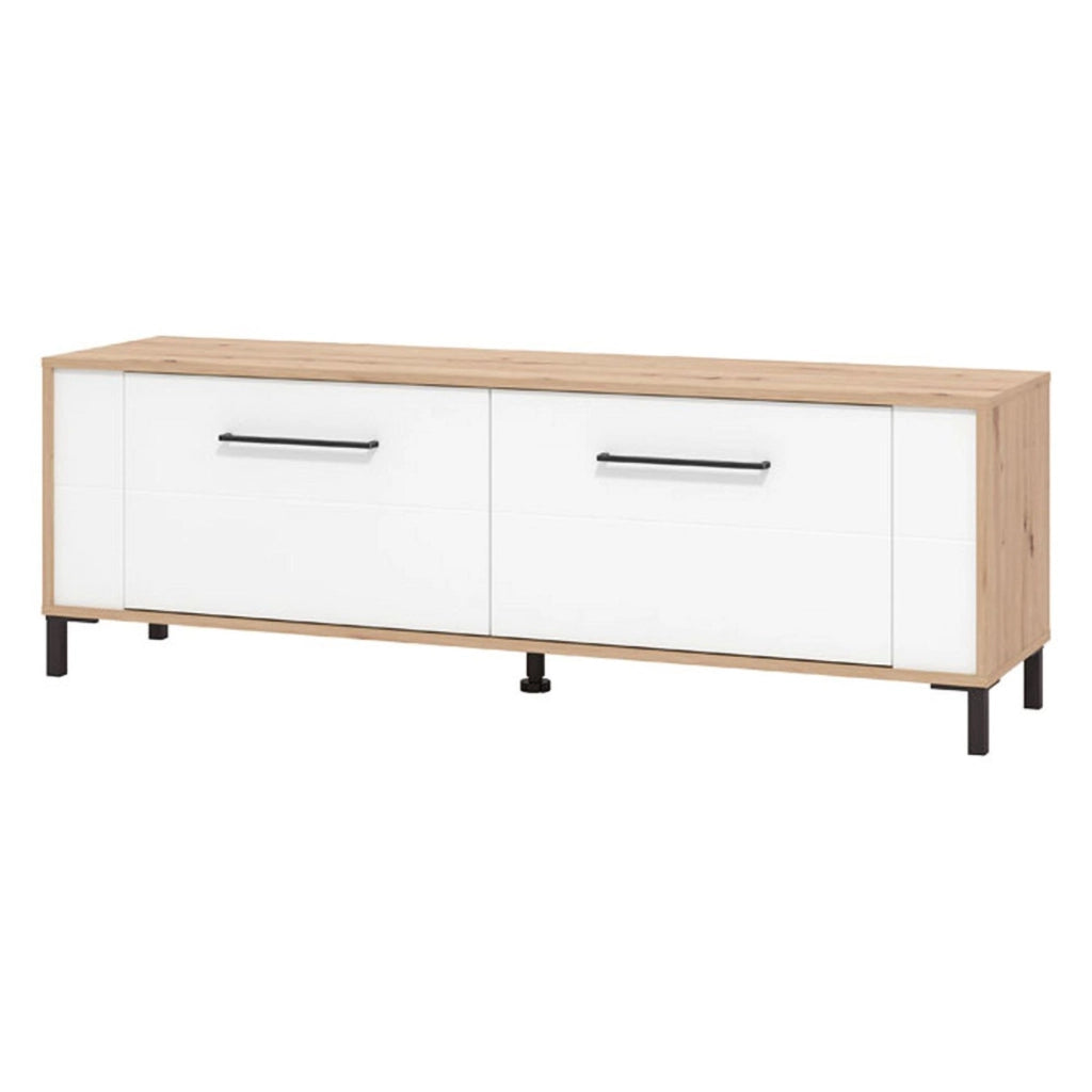 Nazzaro, Mobile Porta tv un Ripiano, 157x40x52h cm Marrone Rovere Nodi