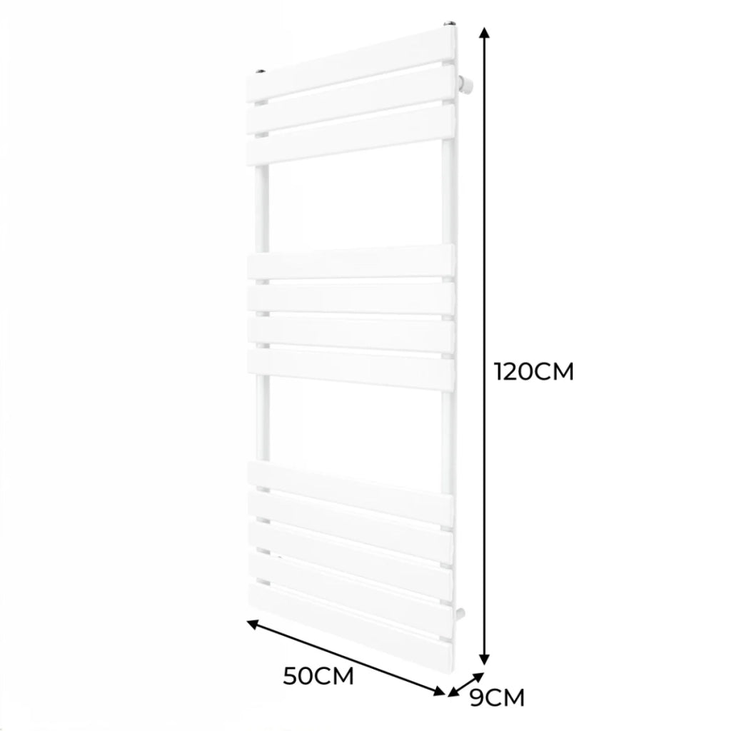 Radiatore per asciugamani design a pannello piatto 1200 x 500 mm per bagno ad incasso  Bianco