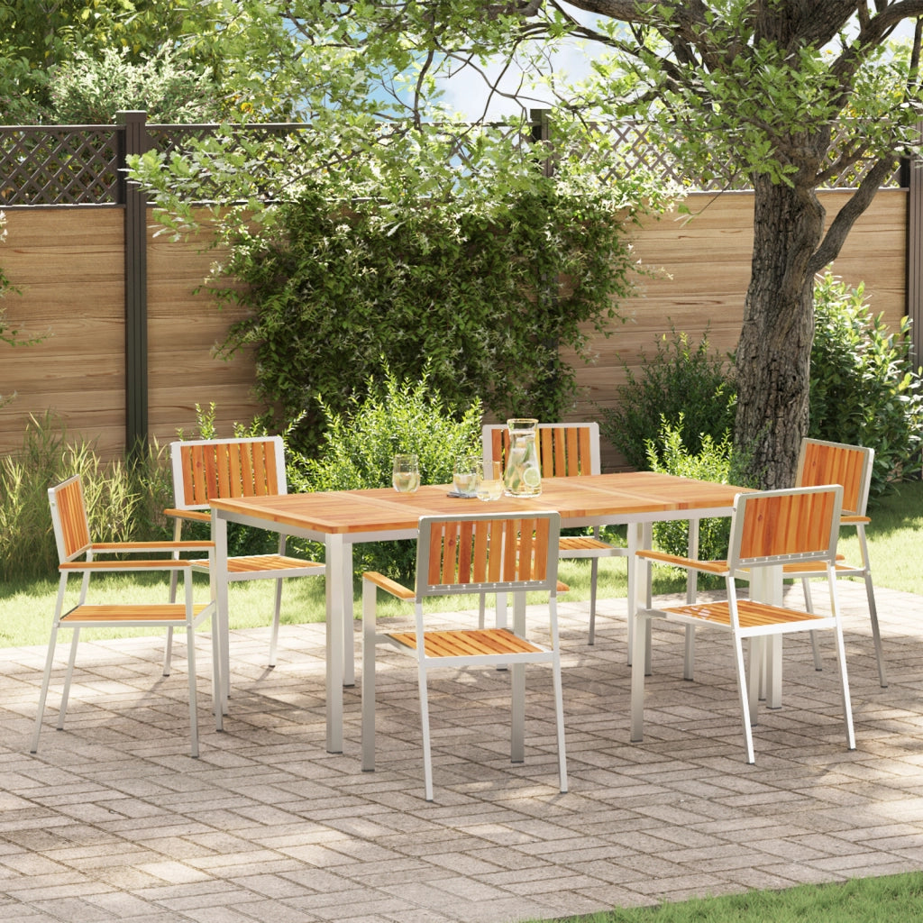 Sedie da giardino impilabili  6 pcs 54.5x56x87 cm Legno massello di acacia