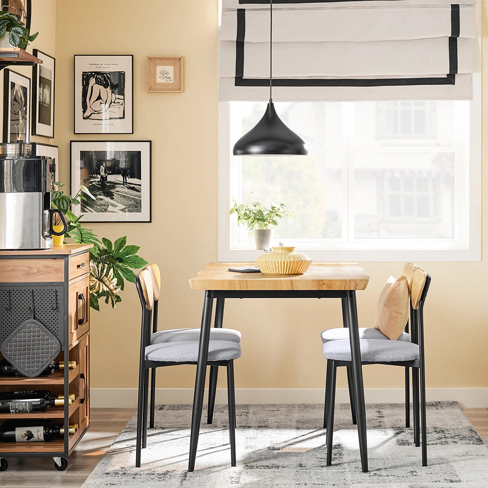 SoBuy Set Tavolo da Pranzo 5 Pezzi con 4 Sedie Comode, Tavolo da Cucina Compatto per Piccoli Spazi, Tavolo con Sedie Ideale per Sala da Cucina, Pranzo, Soggiorno, Balcone e Arredo Esterno OGT52-N