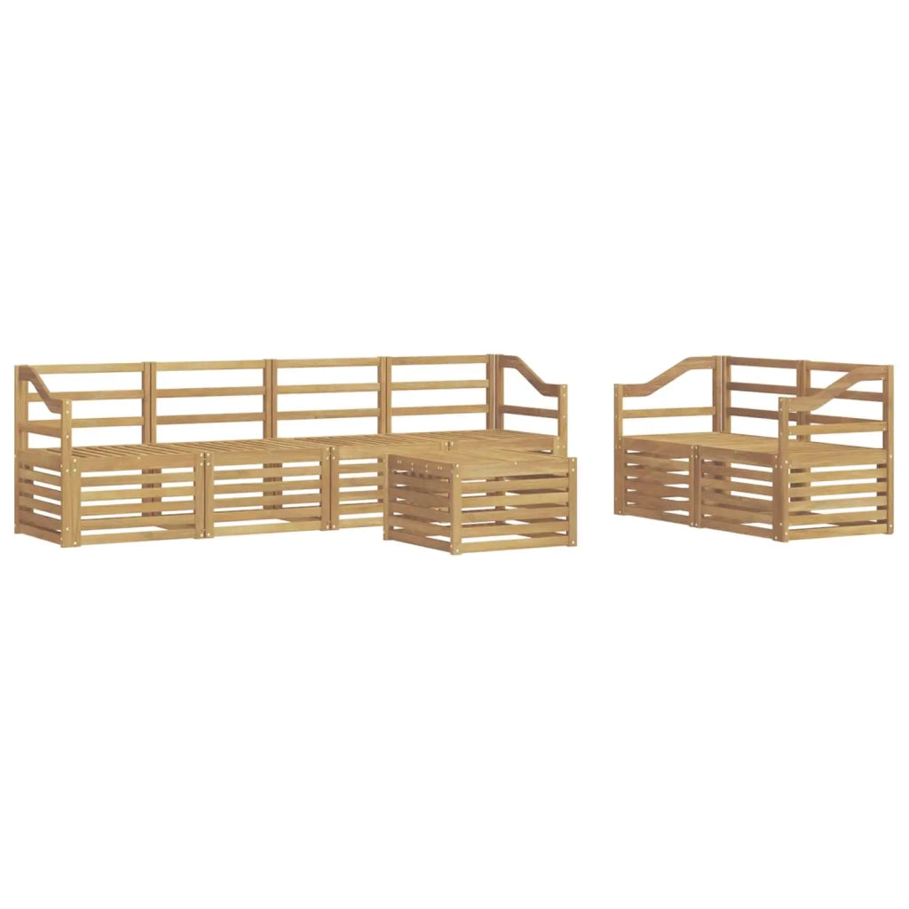 Set di divani da esterno 7 pcs Bianco Legno di Acacia Massello 3391449