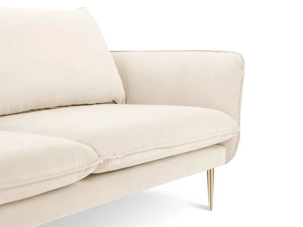 Cosmopolitan Design - Divano "Vienna" 4 posti in velluto beige chiaro 