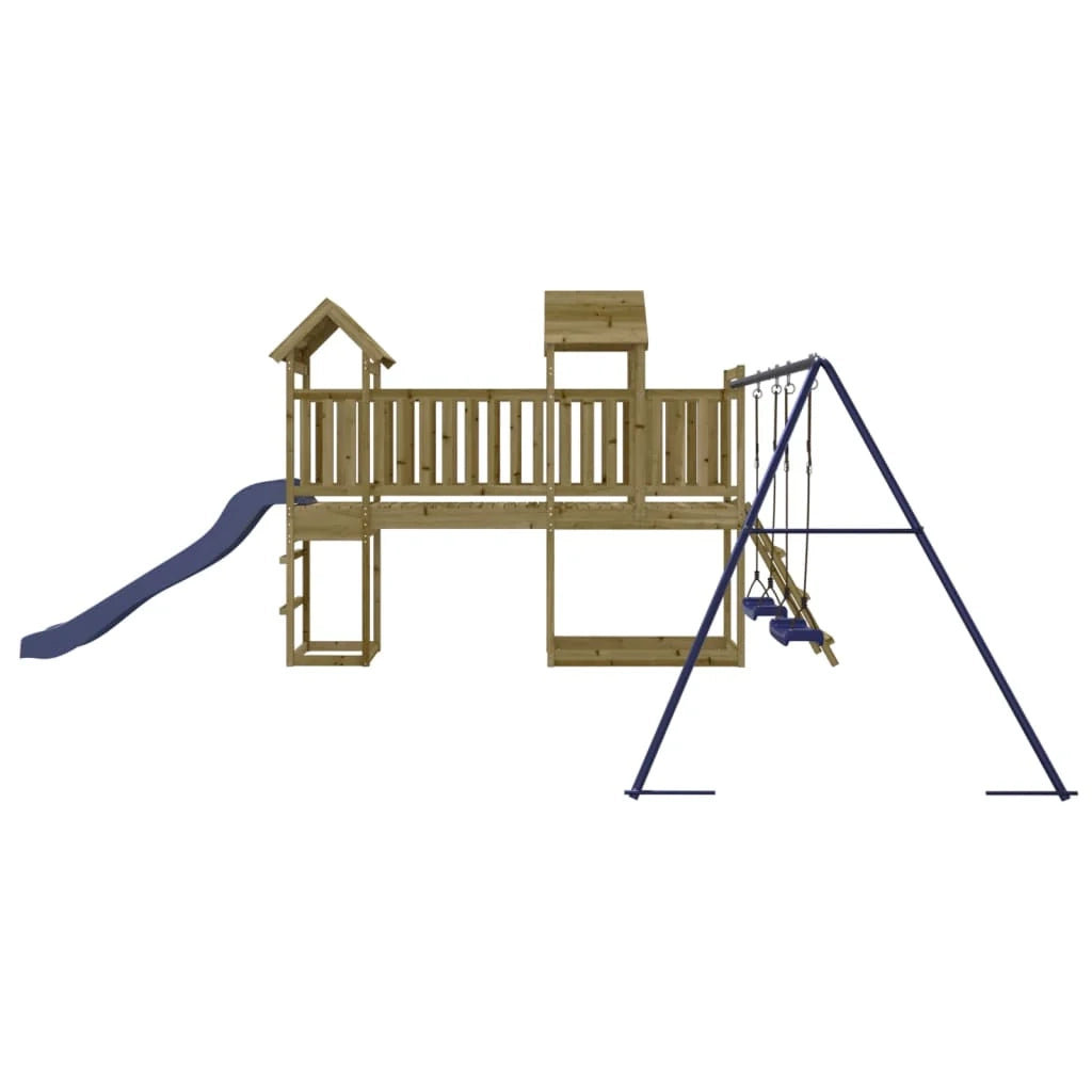 Altalene per parco giochi all'aperto scivolo altalene robuste giochi da giardino 313 x 525 x 214 cm legno di pino impregnato 02_0004655