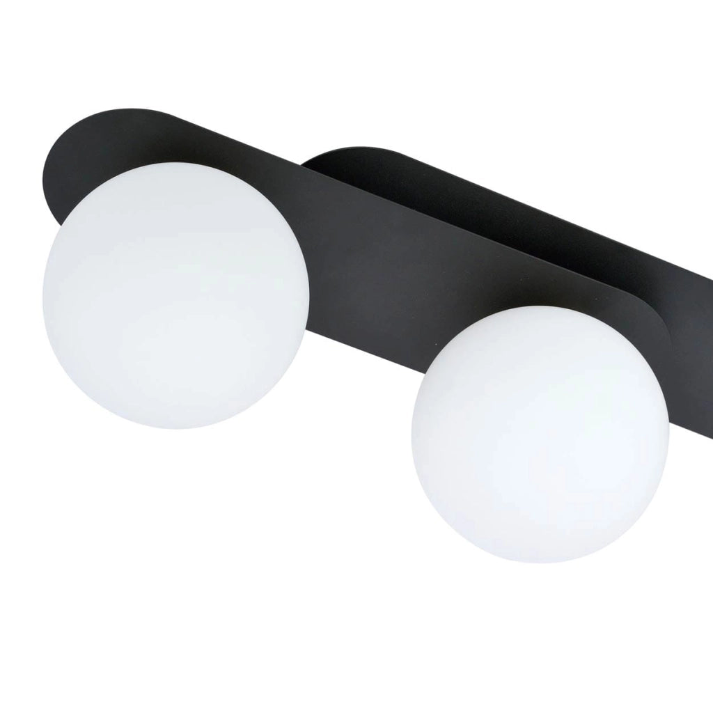 Plafoniera Emibig Plaza 3 luci 3xE14 metallo nero/opal