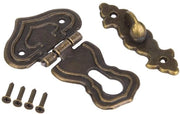 Decineblocco Antico Ottone - Decorativo Chiusura - Chiave a Smerigliatura - 10 Pezzi - Inclusi 40 Viti - Decorativo Chiusura