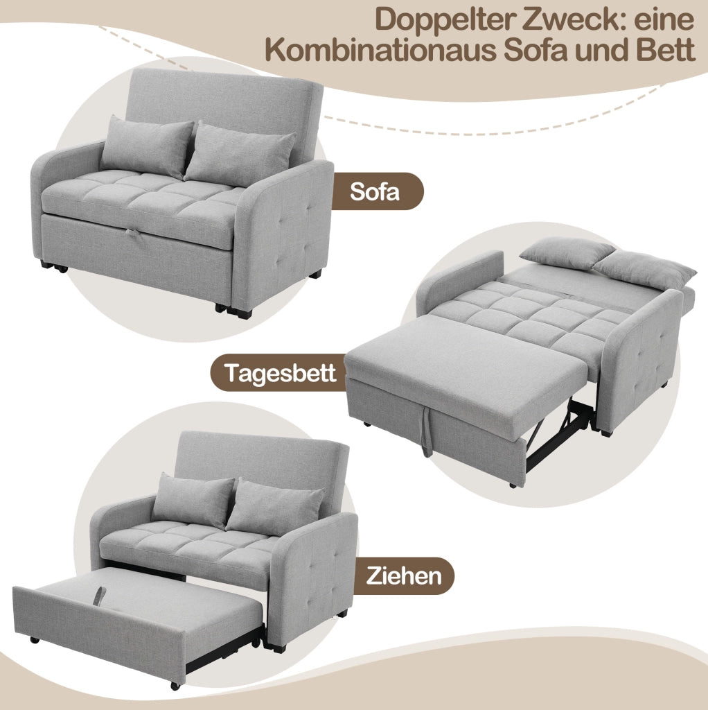 Divano letto pieghevole grigio antico 127x75x94 cm