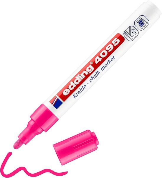 Crayon di segnalazione neon rosa per finestre e porte - punta rotonda 2-3 mm - stilo cancellabile