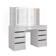 Vicco Tavolo da toeletta Bianco/bianco lucido 128.2 cm 4 parti