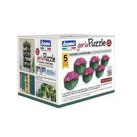 GERLA PUZZLE set 6 pz fioriera componibile da parete arreda con stile casa ufficio esterni color verde muschio