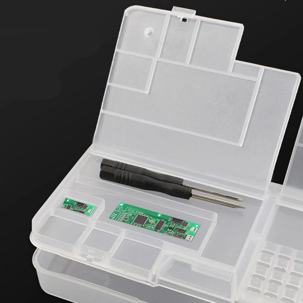 Organizer in Plastica per Componenti 205x100x45mm – Doppio Strato, Materiale PP Resistente