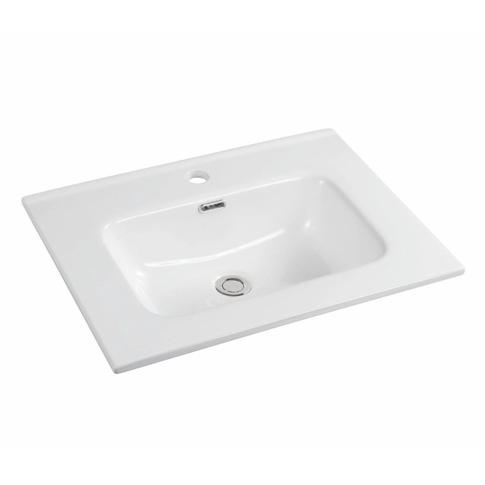 Lavabo Bulnes60 in Ceramica Bianco Lucido 61 cm – Eleganza Essenziale per il Bagno