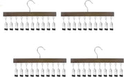 Hanger per Abbigliamento in Legno con 10 Viti e Gancio Rotativo per Calze, Cappelli, Sottovesti e Asciugamani (Marrone)