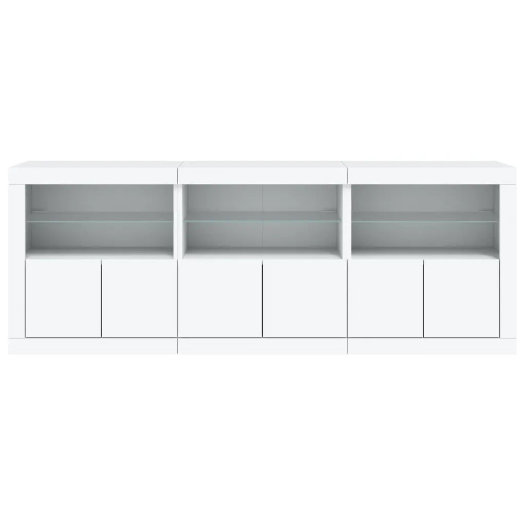 Credenza con Luci LED Bianca 181,5x37x67 cm 3209002