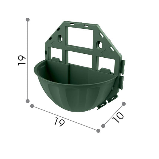 GERLA PUZZLE set 6 pz fioriera componibile da parete arreda con stile casa ufficio esterni color verde muschio