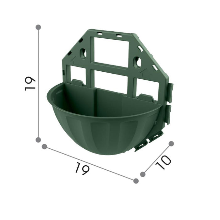 GERLA PUZZLE set 6 pz fioriera componibile da parete arreda con stile casa ufficio esterni color verde muschio