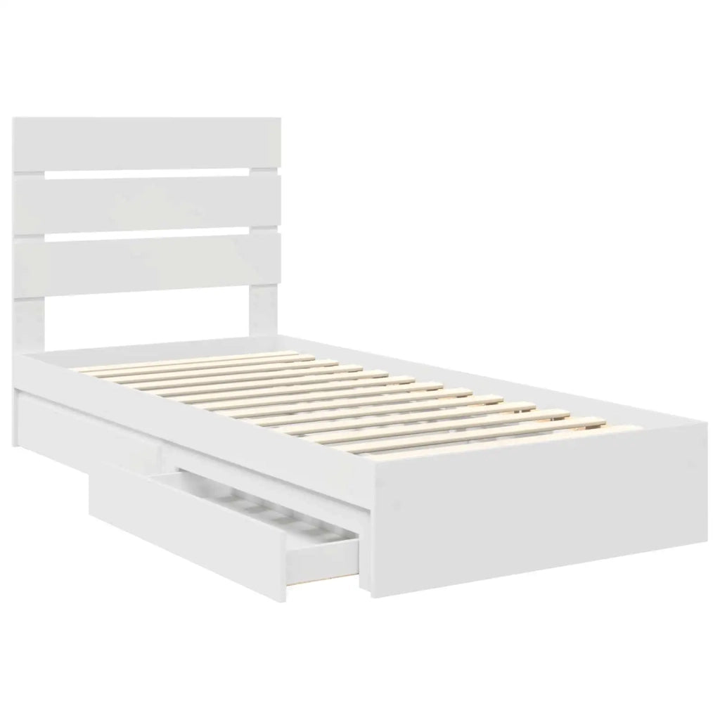 Letto con Contenitore Bianco 90 x 200 cm Legno multistrato