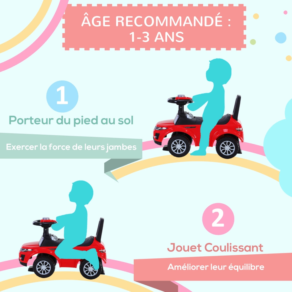 Portagiochi per Bambini con Klaxon e Contenitore ¨C Zephmum ¨C Rosso