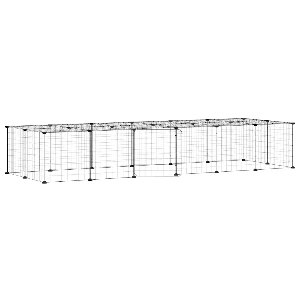 Gabbia per Animali 28 Pannelli con Porta Nero 35x35 cm Acciaio cod mxl 53879