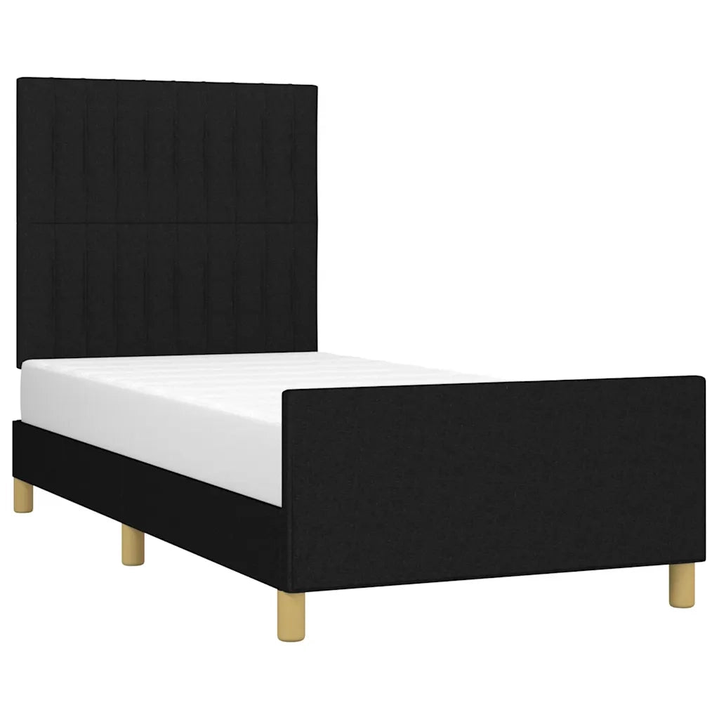 Giroletto senza Materasso-Struttura Letto Nero 90x200 cm in Tessuto 552506