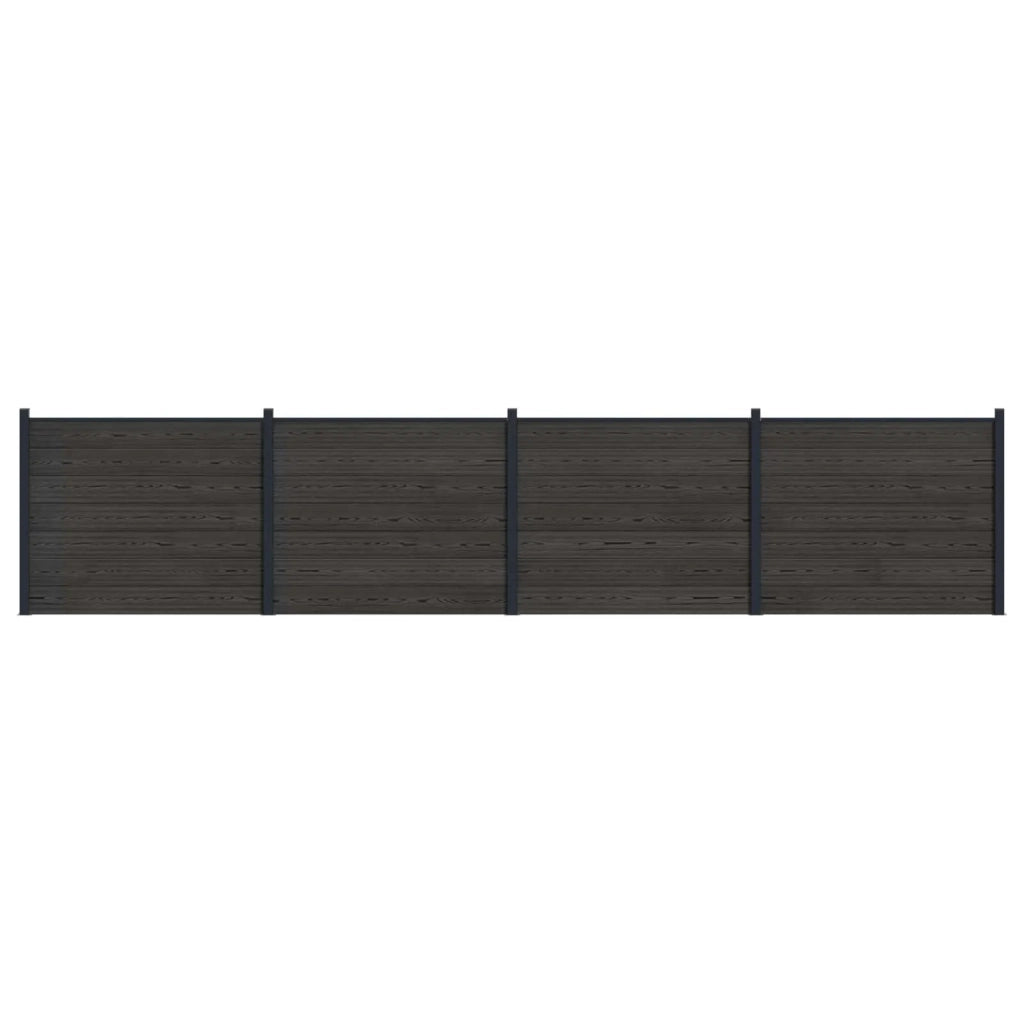 Pannello di Recinzione 4 pcs WPC e Alluminio Nero 3429477