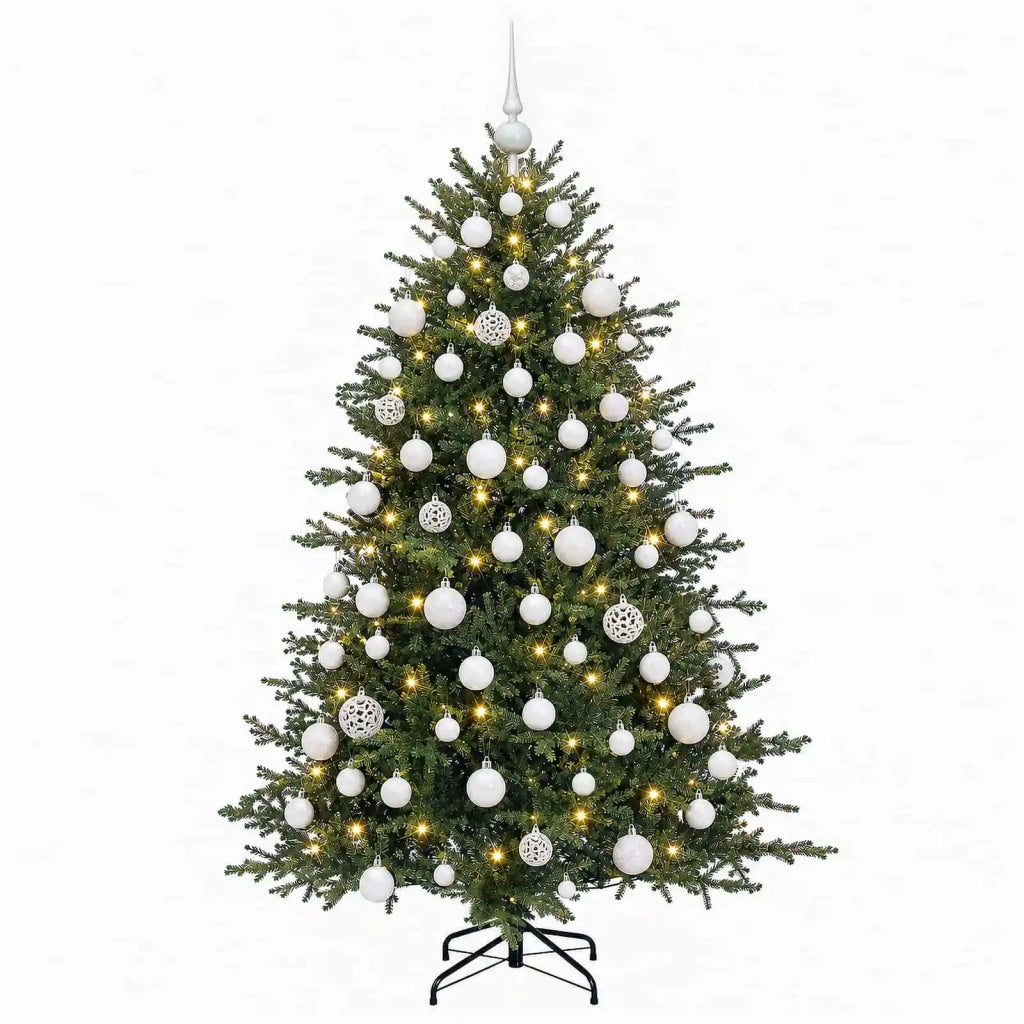 Albero di Natale artificiale con palline 210 cm 300 LED 3467102