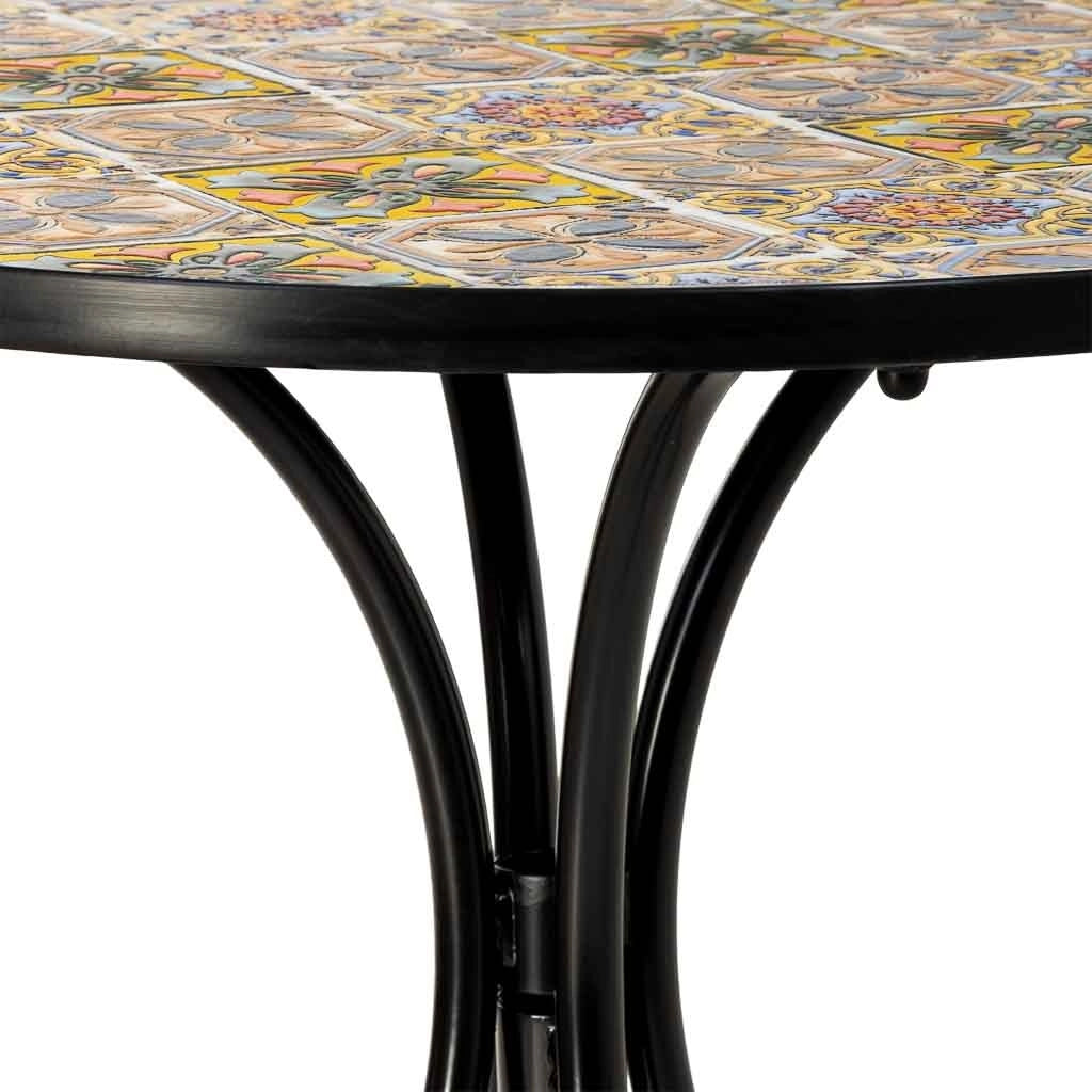 Set tavolo e 2 sedie in metallo, 60x60x75h cm, 38x46x90h cm