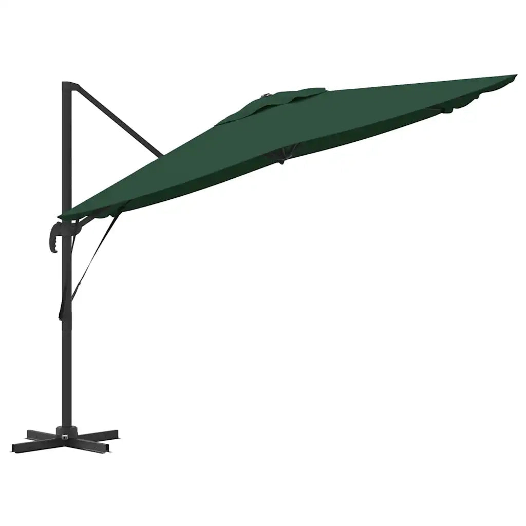 Parasole Roma-Ombrellone da giardino Verde 286 x 284 x 265 cm Alluminio e Poliestere