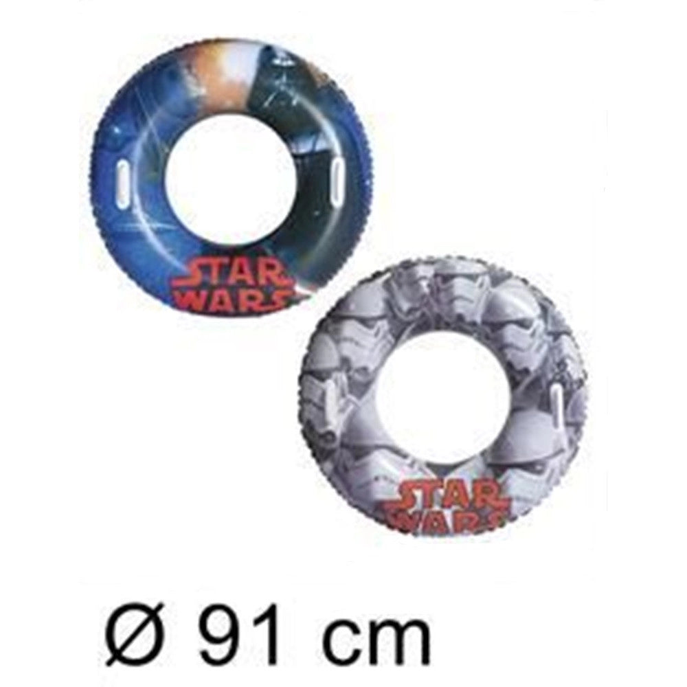 Trade Shop - Salvagente Ciambella Gonfiabile Con Maniglie Star Wars 91cm Per Mare Piscina 019952 -