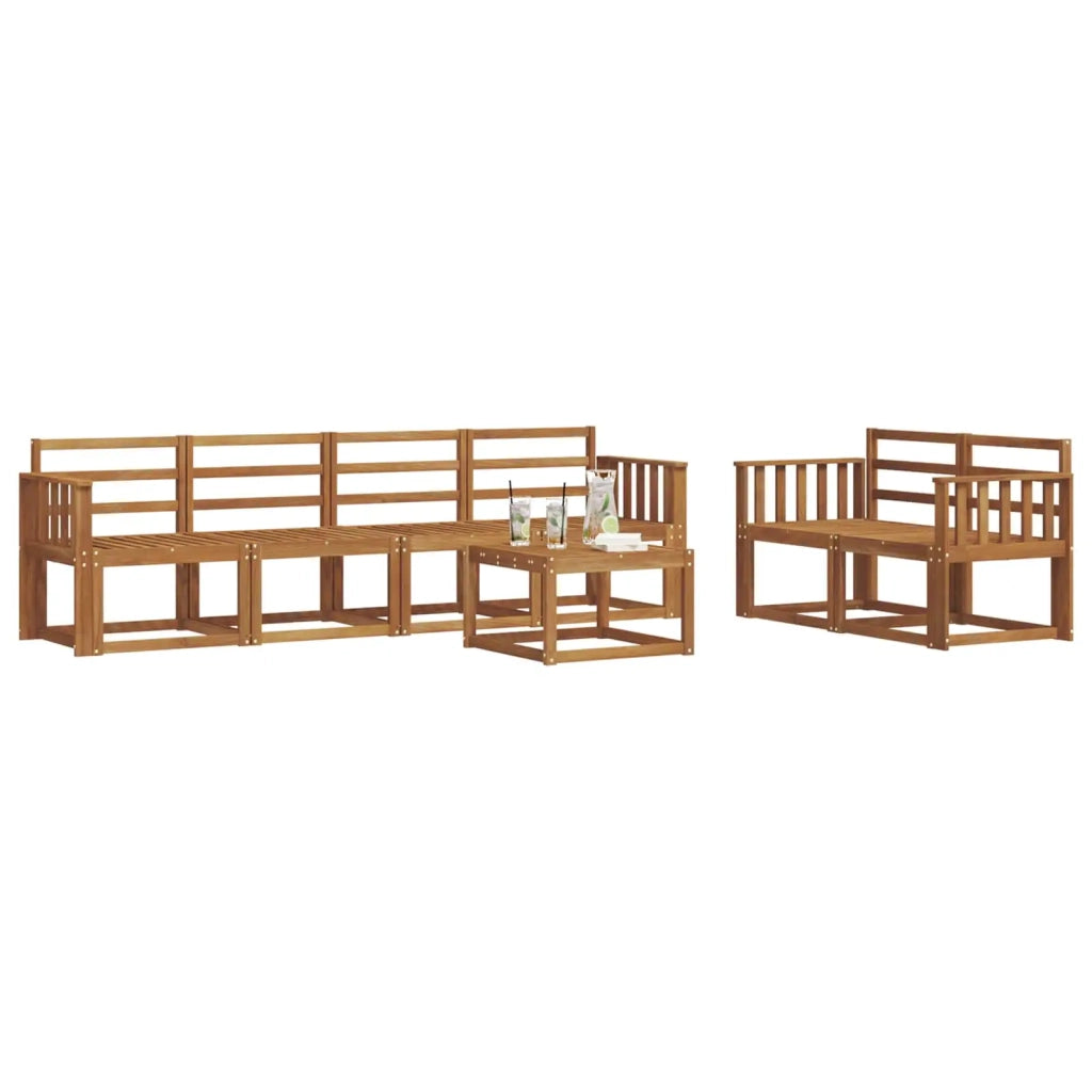 Set di divani da esterno 7 pcs Naturale