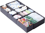 Set di organizzazione per armadio 8 pezzi per abbigliamento, scatola di stoffa pieghevole per magazzino, sistema di organizzazione grigio per armadio per abbigliamento da bambino