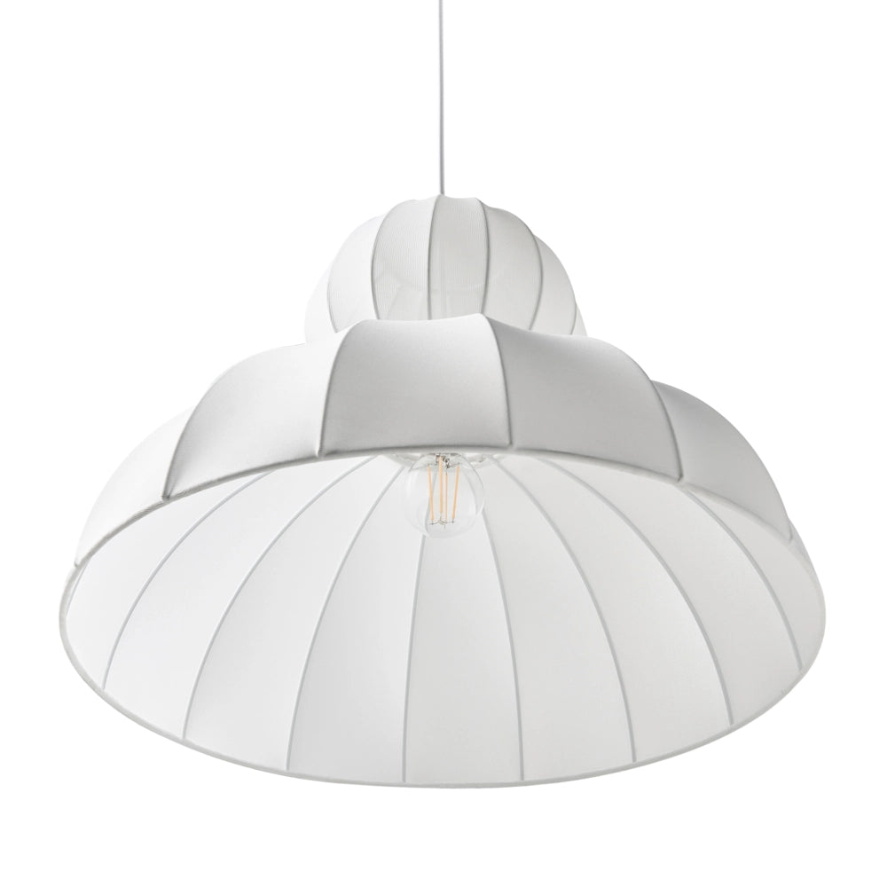 Lampada a sospensione in finta seta bianca Plafoniera Sala da pranzo Soggiorno Stile moderno
