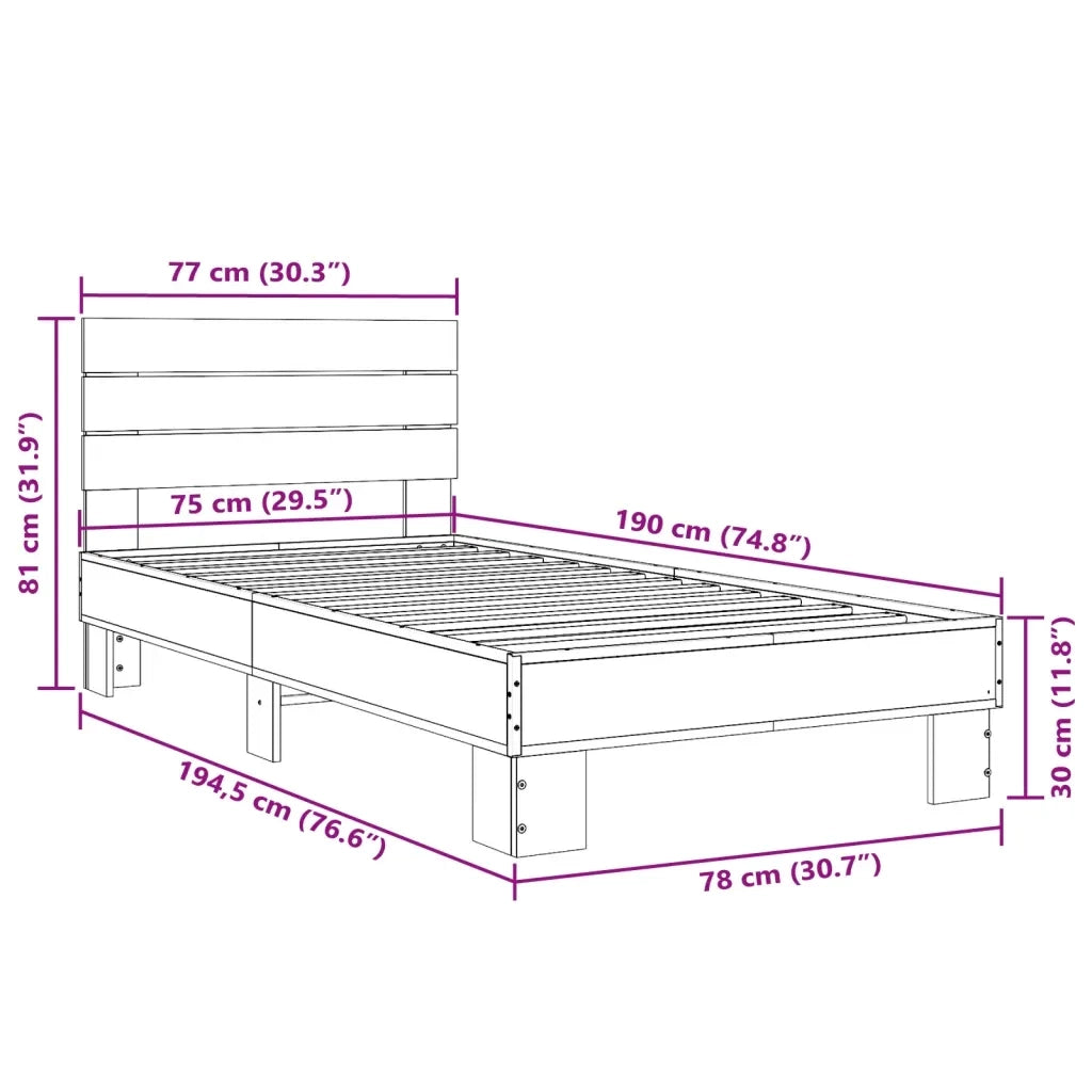 Giroletto Nero 75x190 cm in Legno Multistrato e Metallo