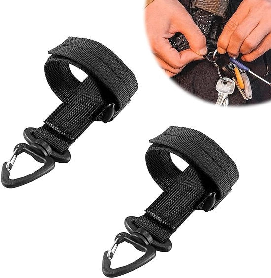 Werkhandschoenen brandweerman 2 pezzi con cinturino regolabile e gancio carabina - clip per custodia guanti - multifunzionale