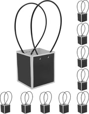 Set di fiori in plastica da 10 pezzi - Sacchetto di regalo con manico - Riciclabile - Sostenibile - Leggero - Ideale per compleanni - Sacchetti di regalo