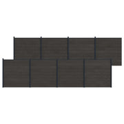 Pannello di Recinzione 8 pcs WPC e Alluminio Nero