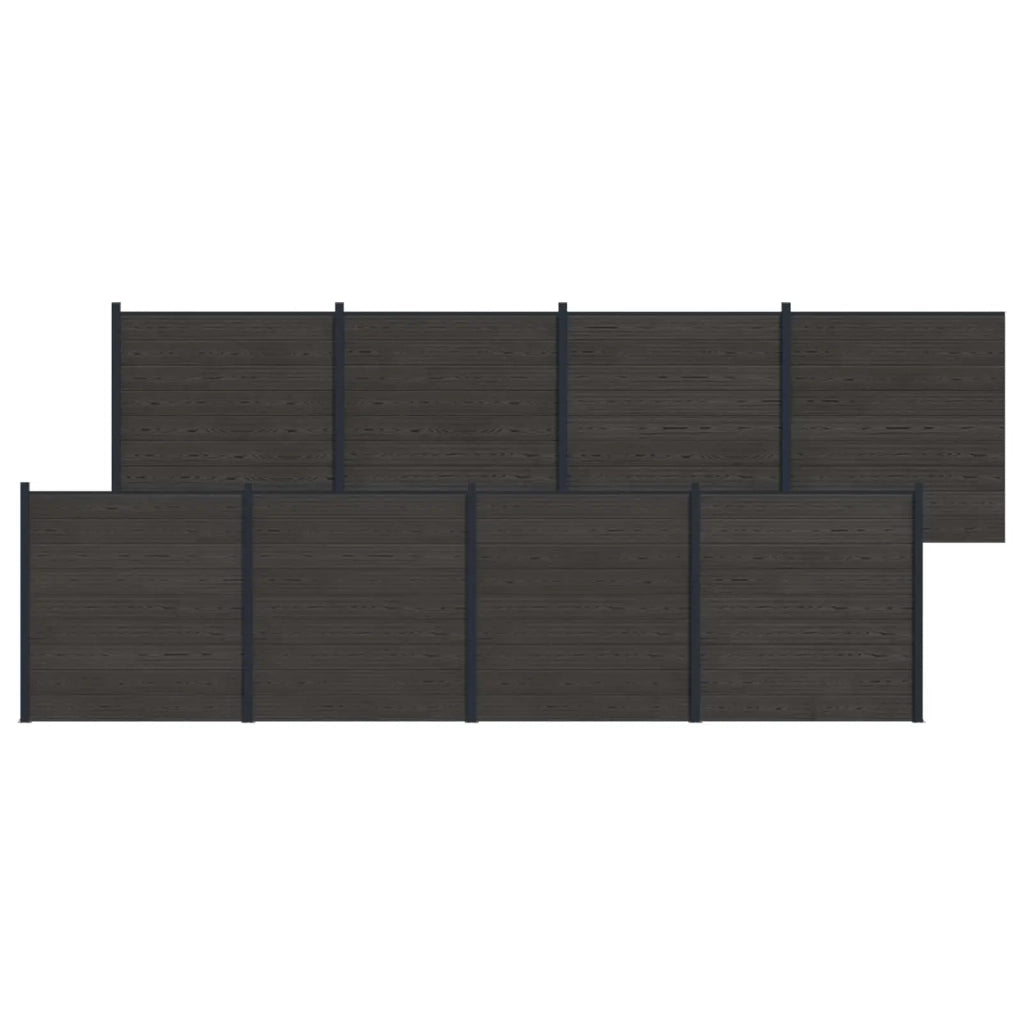 Pannello di Recinzione 8 pcs WPC e Alluminio Nero