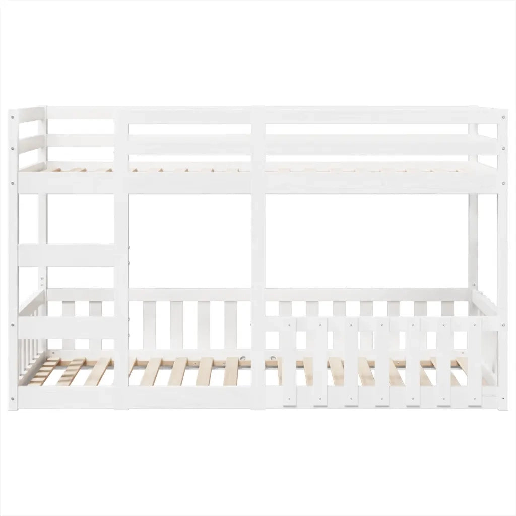 Letto a Castello Bianco 80x200 cm in Legno Massello di Pino 3308587