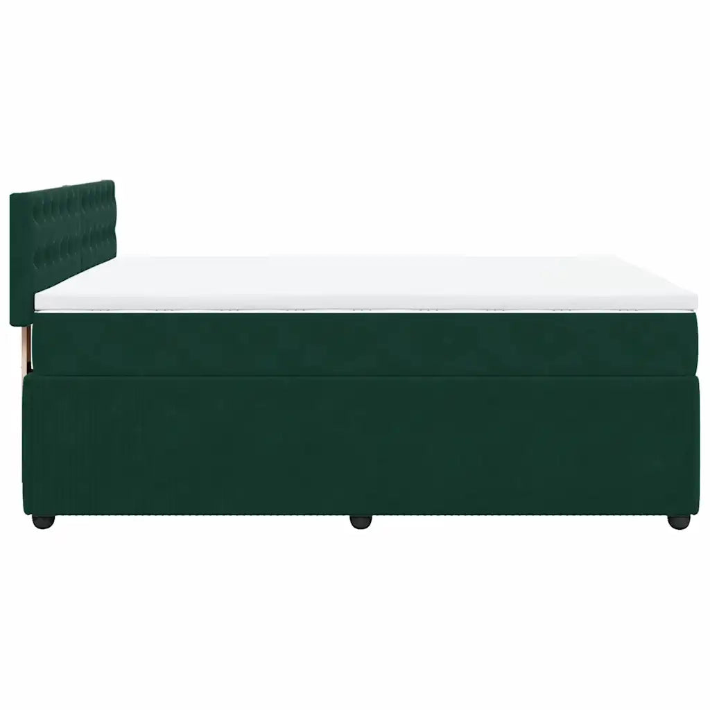 Giroletto a Molle con Materasso Verde Scuro 140x190 cm Velluto 3290049