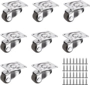 8 pezzi di ruote per mobili, piccole ruote di sterzatura, set di ruote di sterzatura a 360 gradi, 12 mm silenziose, ruote di trasporto, ruote con viti per mobili piccoli, elettrodomestici, spazzole, silenziose