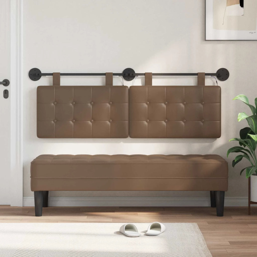 Testiera | Testata sospesa Con luce LED Cappuccino Similpelle