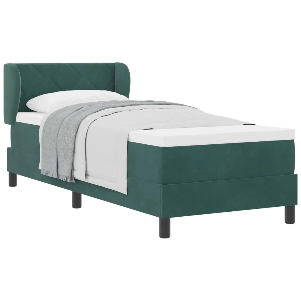 Letto a molle con testiera Verde scuro 80 x 200 cm Velluto 3340415